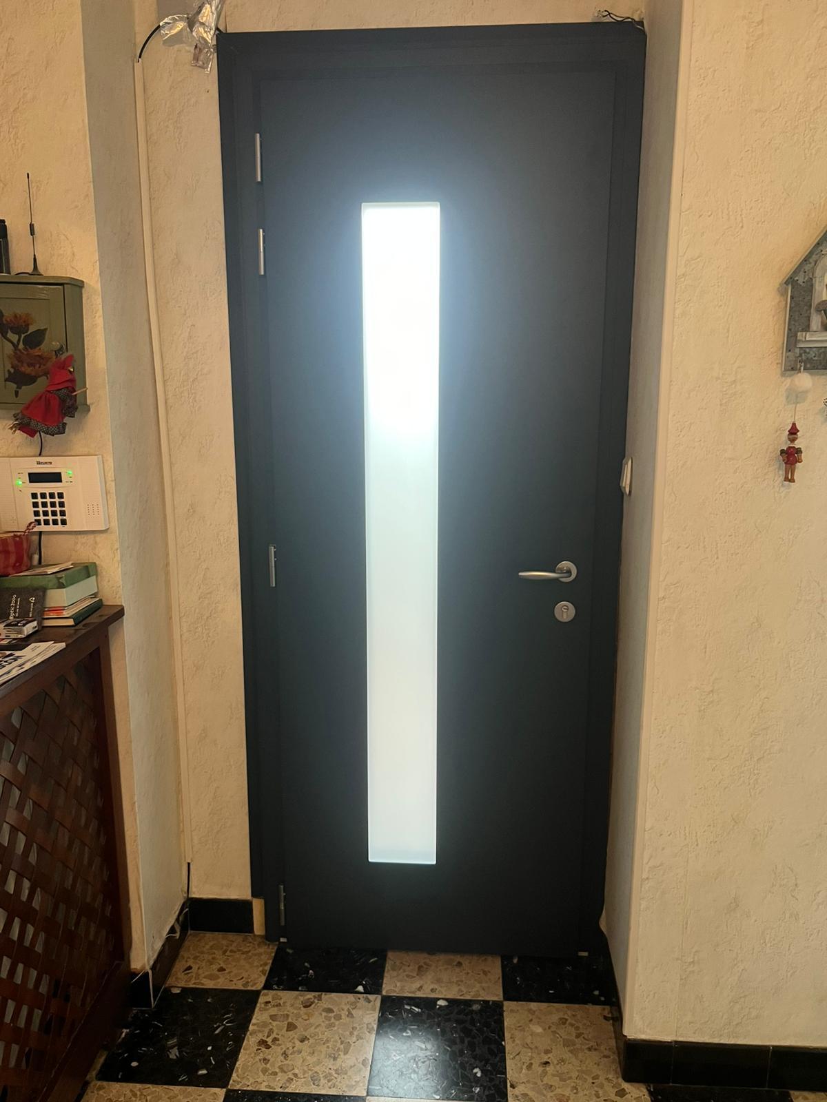 Porte entrée aluminium Mexico vue interieure