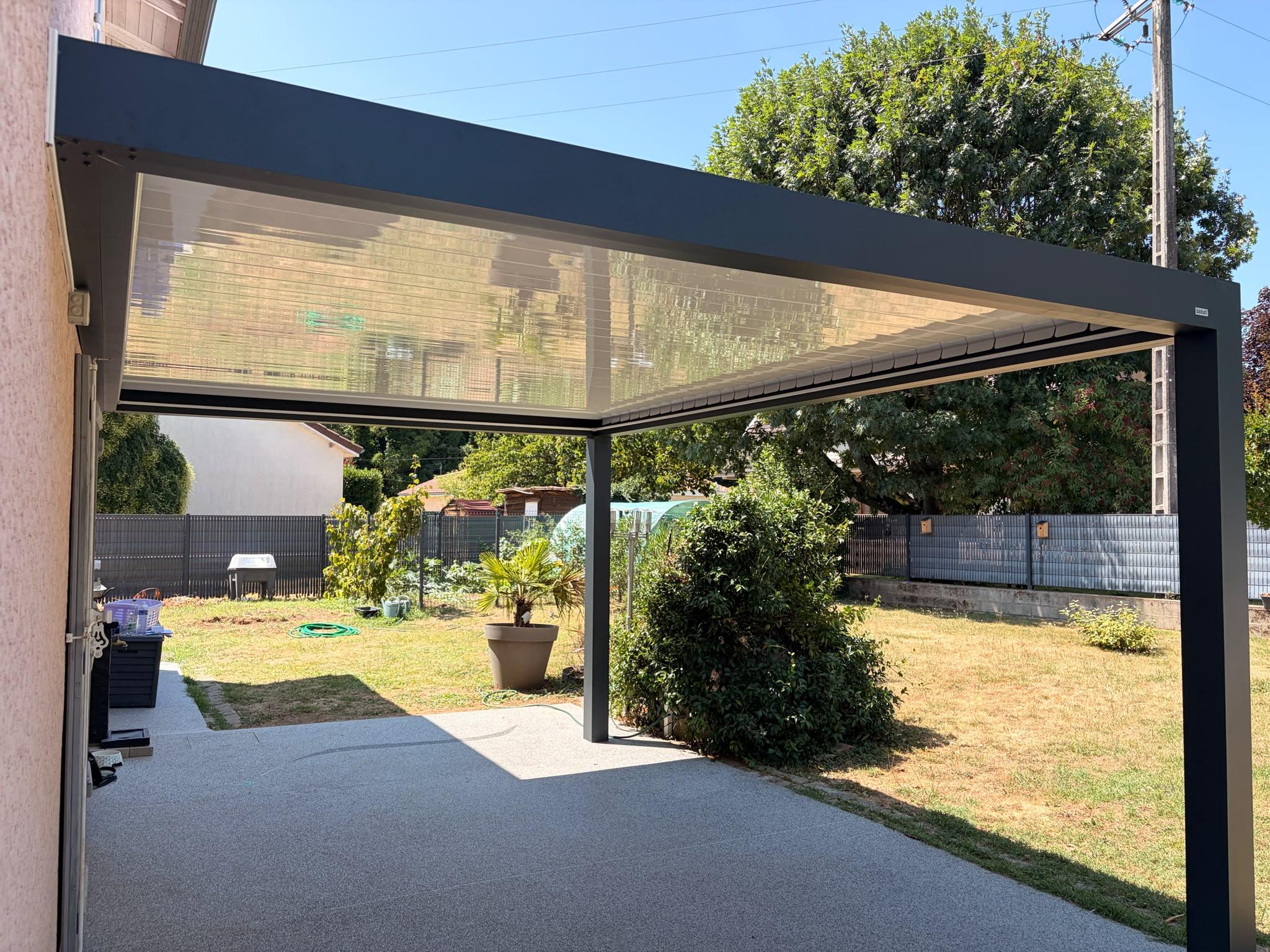 Pergola bioclimatique aluminium gris anthracite | Multibaie
