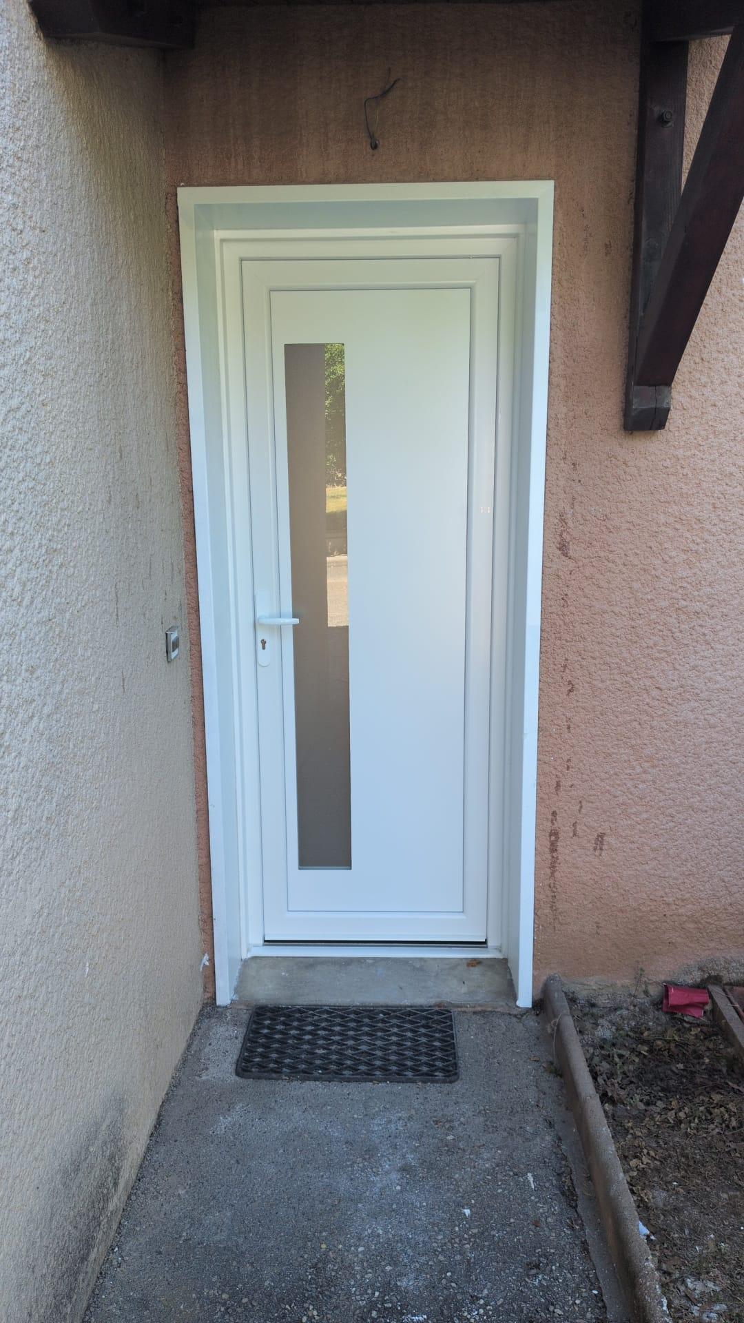 Porte d'entrée aluminium modèle BRESIL 1 Blanche| Multibaie